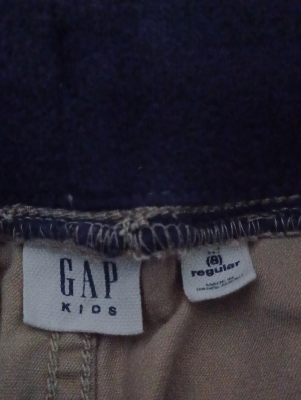 GAP Kid's Beige Shorts, with Blue Waistband, Size M(8)